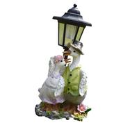 NVOQILIN Statue de jardin à énergie solaire avec éclairage automatique du soir pour décoration extérieure en résine