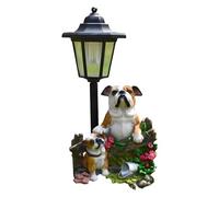 NVOQILIN Statue de jardin à énergie solaire avec éclairage automatique du soir pour décoration extérieure en résine