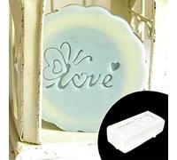 NVOQILIN Tampon en acrylique transparent fait à la main pour la Saint-Valentin, motif cœur, rose, fabrication d'argile carrée