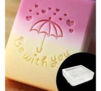 NVOQILIN Tampon en acrylique transparent fait à la main pour la Saint-Valentin, motif cœur, rose, fabrication d'argile carrée