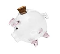 NVOQILIN Tirelire en forme de cochon en verre transparent pour économiser de l'argent - Jolie boîte de rangement élégante pour pièces de monnaie