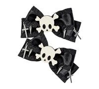 NVOQILIN Uniqueness Barrettes à cheveux sur le thème du crâne et du passage, attaches en tissu texturé léger, tenue douce pour une tenue longue durée, travail, travail, Halloween, pince à cheveux