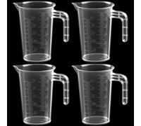NVQVQ Lot de 4 mini gobelets doseurs transparents de 100 ml avec poignée, résistants à la chaleur, précision