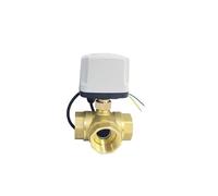 NVSFZGIYG Vanne à bille motorisée à l'épreuve de l'eau, réinitialisation arrêt laiton 2 câbles, grand couple 8 N·m, 220 V, 24 V, 12 V, peut remplacer l'électrovanne électrique (3 WAY-12 VDC-OPEN, 1,25