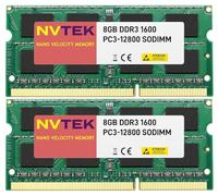 NVTEK Mémoire RAM DDR3-1600 PC3-12800 SODIMM pour ordinateur portable 16 Go (2 x 8 Go)