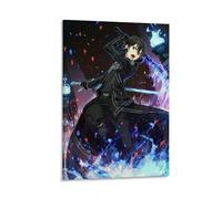 NVTTYIA Poster d'anime - Impression murale - Personnage combattant l'épée - Scène d'action colorée - Décoration d'intérieur - Œuvre d'art unique inspirée du jeu - Style manga - Illustrations vibrantes