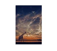 NVTTYIA Poster girafe - Impression de paysage sur le thème des animaux - Photographie de nature pour salon, chambre à coucher, chambre d'enfant - Idée cadeau unique pour les amoureux des animaux