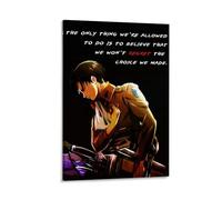 NVTTYIA Poster mural d'anime avec citation inspirante Levi Ackerman - Choix de regret - Décoration murale - Idée cadeau unique - 30,5 x 45,7 cm - Encadré
