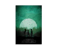 NVTTYIA Poster The Promised Neverland - Décoration murale pour enfants - Décoration d'aventure - Silhouette - Paysage de lune verte - Cadeau unique pour les fans - 40,6 x 61 cm - Sans cadre