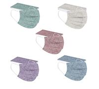 nvtuuer 50PC Visage_Masque pour Adulte Femmes et Hommes Jetables 3 Couches Imprimé en Dentelle Papillon Respirant Activités Extérieures Protection Face Bandana (C08, 50 Unité)