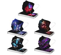 nvtuuer 50PC Visage_Masque pour Adulte Femmes et Hommes Jetables 3 Couches Imprimé en Dentelle Papillon Respirant Activités Extérieures Protection Face Bandana (E04, 50 Unité)