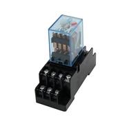 NVVVNX 1 ensemble MY4NJ petit relais de puissance électromagnétique AC 12V 24V 36V 48V 110V 220V 380V bobine 4NO 4NC Rail DIN 14 broches + Mini relais de Base (Color : DC, Size : 48V)