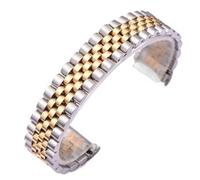 NVVVNX Bracelet de montre classique en acier inoxydable massif 13 17 20 mm, pour Role X Oyster Perpetual DateJust Bracelet de poignet pour homme en argent doré, 20mm, Acétate, Pas de pierre précieuse