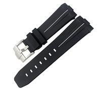 NVVVNX Bracelet de montre en caoutchouc - 23 mm, 22 mm, 24 mm - Pour Tudor Heritage, Black Bay Bronze Pelagos - Noir et rouge - Étanche, 24mm Golden buckle, Acétate, Pas de gemme