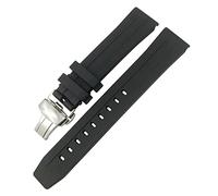 NVVVNX Pour Tissot 1853 SEASTAR T120 T114 Watchband caoutchoux sport plongée noire bleu mouche douce de montre en silicone en caoutchouc 19mm 20mm(Black silver,20mm)