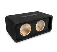 NVX NE82P Boîtier de caisson de basses à double fente de 20,3 cm - Sous-boîte en MDF de 1,5 pi cube avec Polyfill, accordage 38 Hz, bornes à ressort, finition moquette noire