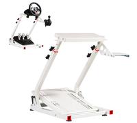 NVYAZJ Support de volant de course pliable, cockpit de simulateur de conduite avec volant réglable en hauteur et en inclinaison, tuyau en acier épais, aucun assemblage requis