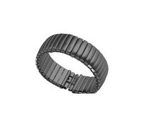 NVYRFS Bracelet de montre élastique en acier inoxydable, 17 mm et 20 mm, extensible, de remplacement, accessoire(Black-trapezoidal,17mm)