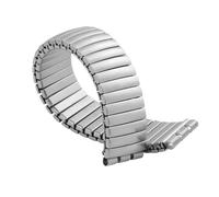 NVYRFS Bracelet de montre élastique en métal 17 mm en acier inoxydable extensible for hommes et femmes, bracelet poli mat, accessoires(Silver-Matte,17mm)