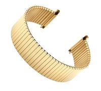 NVYRFS Bracelet de montre élastique en métal, largeur réglable, en acier inoxydable, extensible, bracelet de rechange universel, accessoire(Gold,Polished)