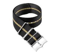 NVYRFS Bracelet de montre en Nylon, en toile, de Sport, 20mm, 22mm(Black-beige,20mm)