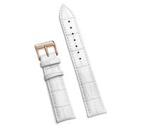 NVYRFS Bracelet de montre universel en cuir avec boucle ardillon en acier inoxydable et outil inclus.(White 2,20mm)