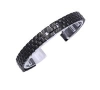 NVYRFS Bracelet de montre universel for femme en acier inoxydable fin, bracelet de rechange ajustable de 6 à 16 mm(Black,16mm)