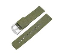 NVYRFS Bracelet de rechange élastique en nylon tissé à dégagement rapide for montre de sport for homme, 18 mm, 20 mm, 22 mm, 24 mm(Green-Silver,18mm)