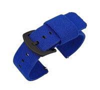 NVYRFS Bracelet de rechange élastique en nylon tissé à dégagement rapide for montre de sport for homme, 18 mm, 20 mm, 22 mm, 24 mm(Blue-black,18mm)