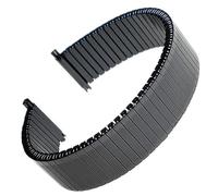 NVYRFS Bracelet élastique en acier inoxydable, 16/17/18/19/20/21/22mm, extensible, en métal, bracelet de montre, accessoires for hommes et femmes(Black,18mm)