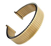 NVYRFS Bracelet élastique en acier inoxydable, 16/17/18/19/20/21/22mm, extensible, en métal, bracelet de montre, accessoires for hommes et femmes(Gold,18mm)