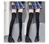 NVYRFS Chaussettes Longues Sexy en Nylon for Femmes, Couleur Unie, Montantes, Collants(Black(2pairs))