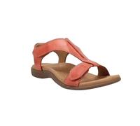 NVYRFS Sandales d'été for femmes, solides, orthopédiques, sangle en T, boucle à crochet, chaussures de plage compensées for dames, sandales grande taille(Red,37)