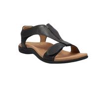NVYRFS Sandales d'été for femmes, solides, orthopédiques, sangle en T, boucle à crochet, chaussures de plage compensées for dames, sandales grande taille(Black,39)