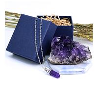 Nvzi Amethyste Pierre Naturelle with Amethyste Pendentifs en Cristal Hexagonaux Collier, Cristaux Et Pierres Précieuses, Lithotherapie Pierre De Protection Cristal, Kit Sorcellerie, Environ 100G