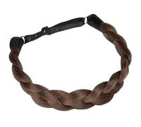 Nvzi Bandeau tressé classique large tresses sangle élastique réglable perruque synthétique pour femme - Accessoires de beauté - Marron moyen