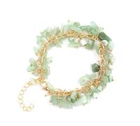 Nvzi -c Bracelet de perles fait à la main, convient pour les hommes et les femmes, pierre naturelle irrégulière cristal pampille pierre écrasée goutte d'eau bracelet bracelet bracelet (vert), 22 cm,