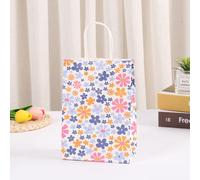 Nvzi cadeaux, fleurs, boîtes cadeaux, sacs d'emballage, sac à main de la série pastorale avec fleurs imprimées colorées sac à main cadeau (bleu clair, 18,5 x 9,5 x 25,5 cm)
