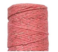 Nvzi Cordon en coton macramé torsadé - 1,5 mm - Fil doré - Beige - Pour tricot, bricolage, fabrication de bijoux, suspension murale de plantes, décoration d'intérieur, jardin - Rose B