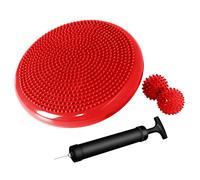 Nvzi Coussin d'équilibre, coussin d'équilibre, coussin d'équilibre pour thérapie physique, disque de stabilité , enfants sensoriels, salle de classe avec balle de massage à picots (rouge)