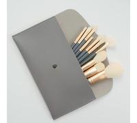 Nvzi Lot de 10 pinceaux de maquillage de voyage pour fond de teint, fard à joues, fard à paupières avec sac de rangement (bleu)