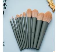 Nvzi Lot de 10 pinceaux de maquillage de voyage pour fond de teint, fard à joues, fard à paupières (vert)