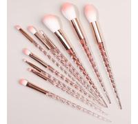 Nvzi Lot de 10 pinceaux de maquillage synthétiques de qualité supérieure pour fond de teint, poudre, anti-cernes, fard à paupières, blush, rose C