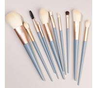 Nvzi Lot de 10 pinceaux de maquillage synthétiques de qualité supérieure pour fond de teint, poudre, anti-cernes, fard à paupières, blush, gris