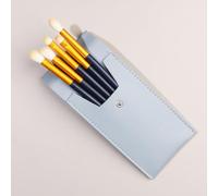 Nvzi Lot de 10 pinceaux de maquillage synthétiques de qualité supérieure pour fond de teint, poudre, anti-cernes, fard à paupières, blush, bleu foncé, avec sac de rangement bleu