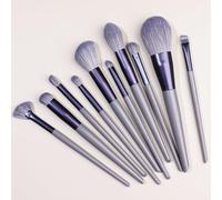 Nvzi Lot de 10 pinceaux de maquillage synthétiques de qualité supérieure pour fond de teint, poudre, anti-cernes, fard à paupières, blush, violet