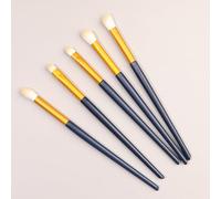 Nvzi Lot de 5 pinceaux de maquillage synthétiques de qualité supérieure pour fond de teint, poudre, anti-cernes, fard à paupières, blush, bleu foncé
