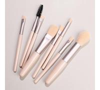 Nvzi Lot de 8 pinceaux de maquillage synthétiques de qualité supérieure pour fond de teint, poudre, anti-cernes, fard à paupières, blush, rose clair