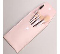 Nvzi Lot de 8 pinceaux de maquillage synthétiques de qualité supérieure pour fond de teint, poudre, anti-cernes, fard à paupières, blush rose clair avec sac de rangement rose clair