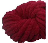 Nvzi Pelote de laine chenille super douce et chaude - 250 g - Pour tricot et crochet - Rouge vin